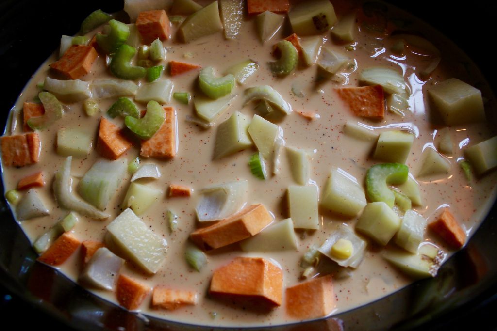 Slow Cooked Potato And Corn Chowder