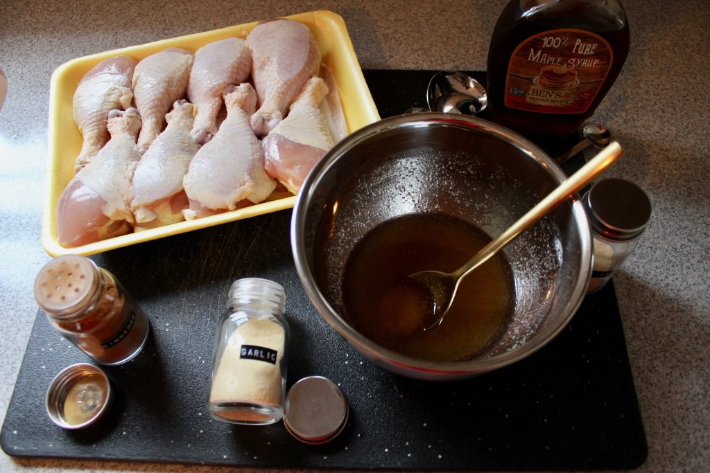 Cinnamon Maple Marinated Baked Drumsticks