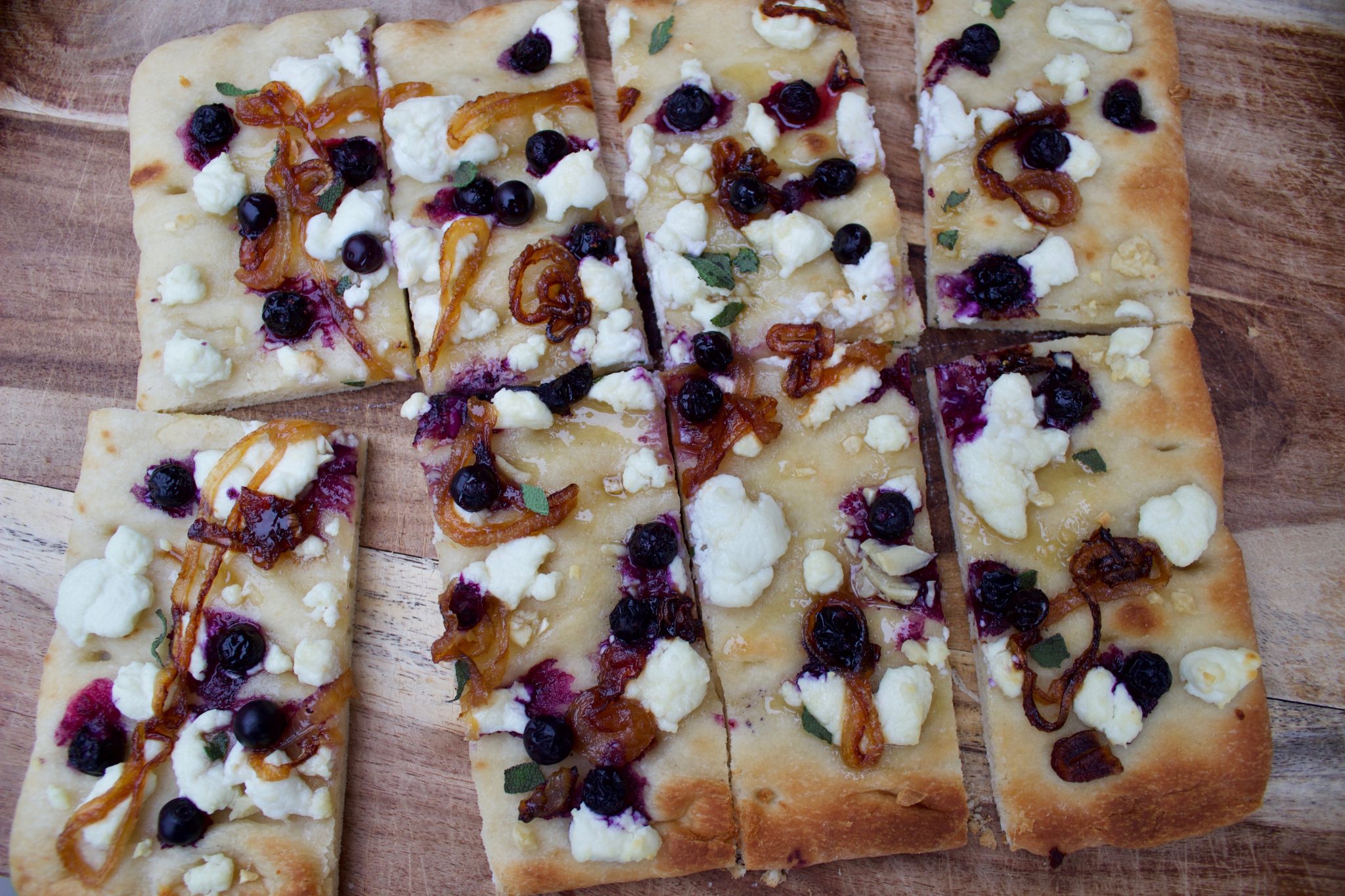 Blueberry + Goat Cheese Flatbread Pizza