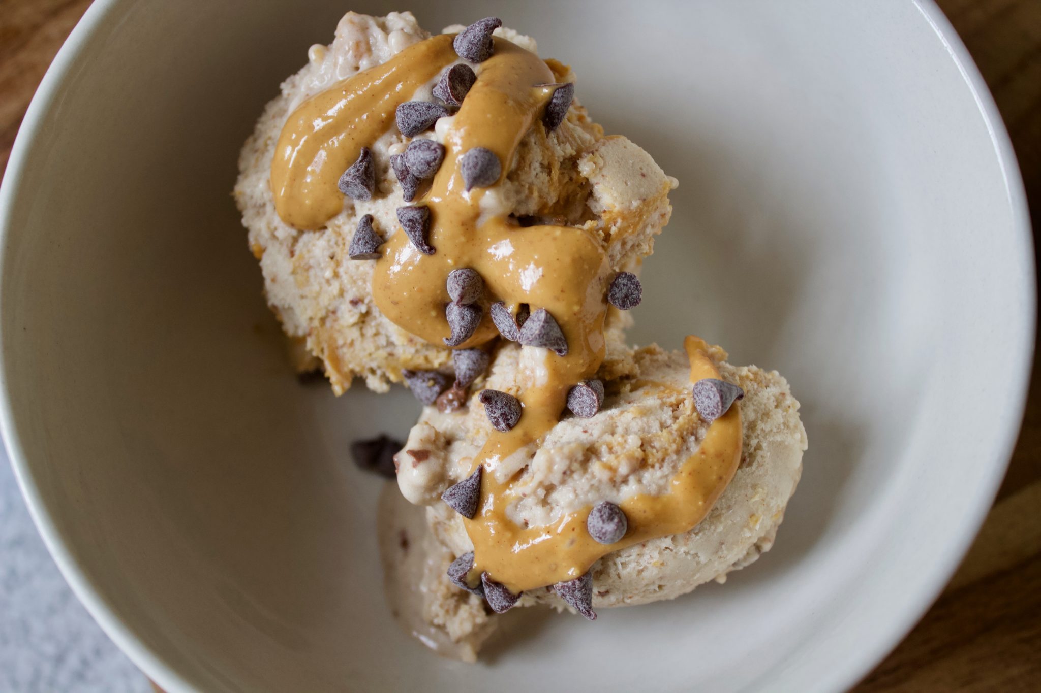 Chocolate Chip And Peanut Butter Banana Nice Cream