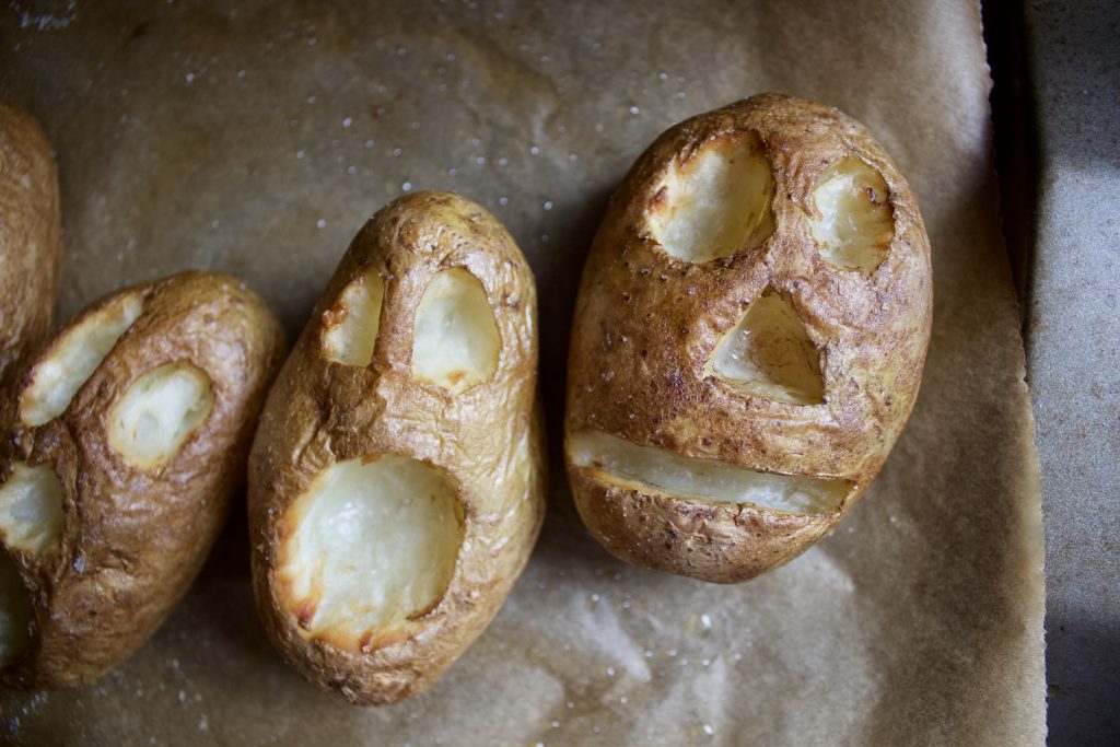 Spooky Baked Potatoes - The Hungry Lyoness Food Blogger