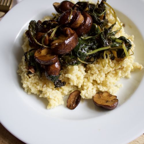 Millet With Sautéed Kale And Mushrooms