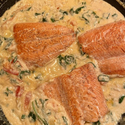 pan seared creamy tuscan salmon