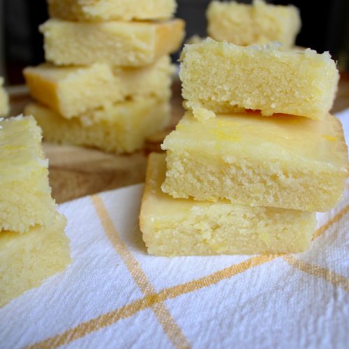 Lemon Brownies With Lemon Zest Glaze