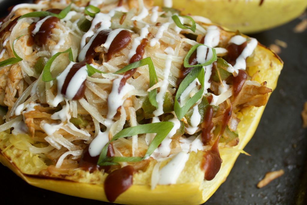 q Chicken Spaghetti Squash The Hungry Lyoness