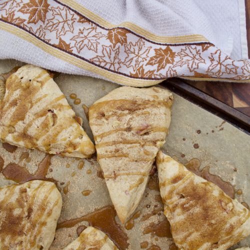 Apple Cinnamon Scones With Brown Butter Maple Glaze